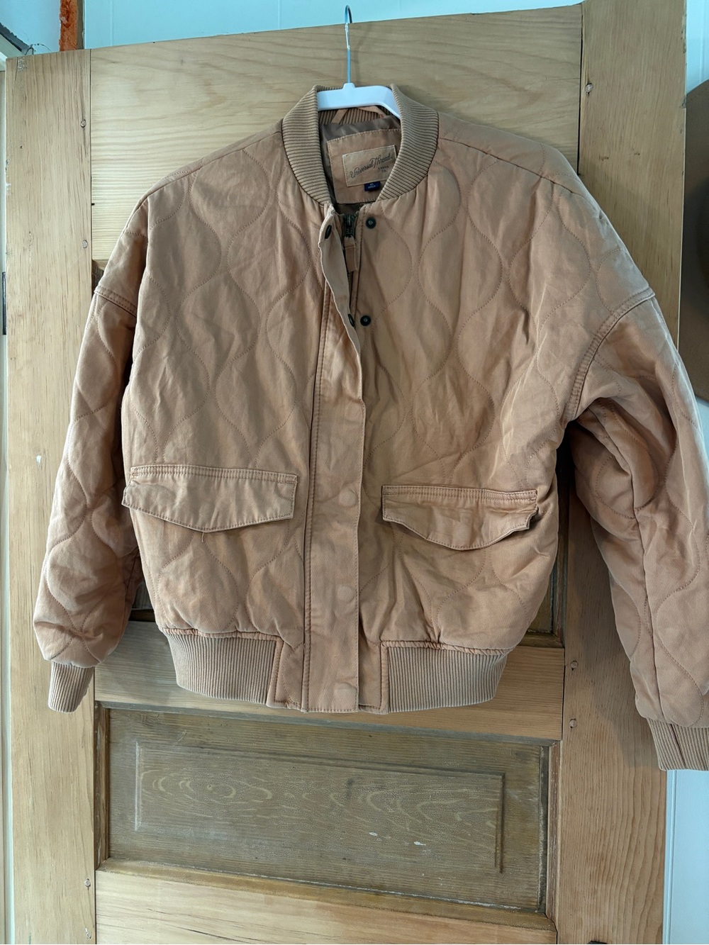 Quilted Bomber Jacket in Tan - Universal Thread